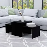 Wilde Set of 2 Nesting Coffee Tables - Black, Chipboard