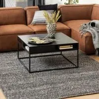 Wilf Square Coffee Table with Storage - Black