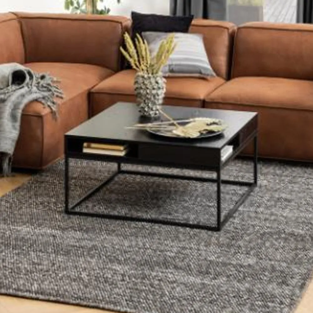 Wilf Square Coffee Table with Storage - Black image