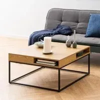 Wilf Square Coffee Table with Storage - Wild Oak