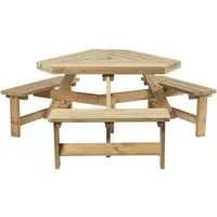 Willmar Hexagonal Picnic Table - Natural