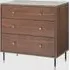 Wilmot 3 Drawer Chest - Walnut, Marble Glass
