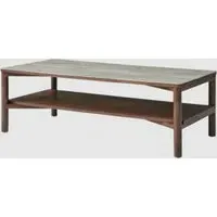 Wilmot Coffee Table with Shelf - Walnut, Marble Glass