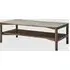 Wilmot Coffee Table with Shelf - Walnut, Marble Glass