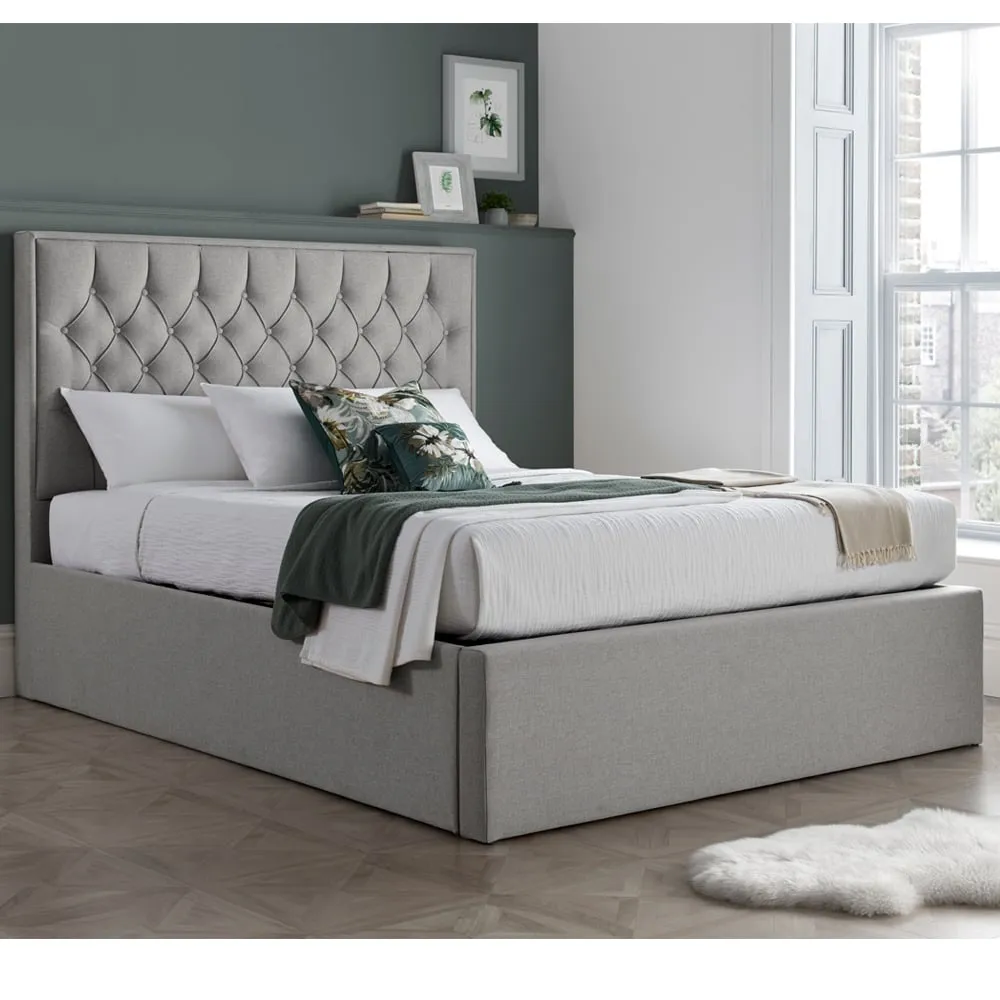 Wilmot Double Ottoman Storage Bed with Gas Lift - Grey, Fabric