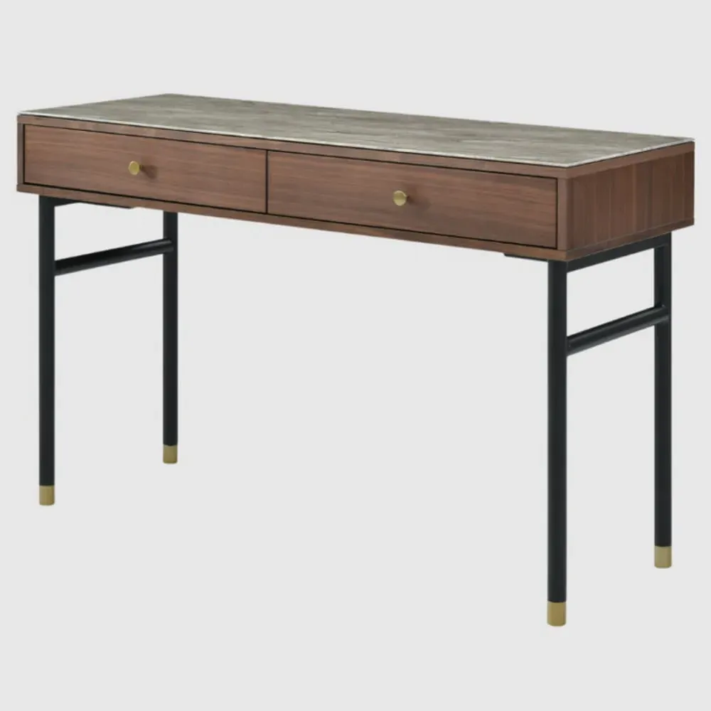 Wilmot Dressing Table - Walnut, Marble Glass