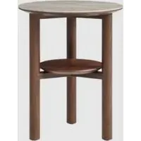 Wilmot Lamp Table with Shelf - Walnut, Marble Glass
