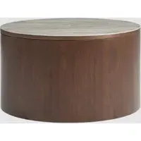 Wilmot Round Coffee Table - Walnut, Marble Glass