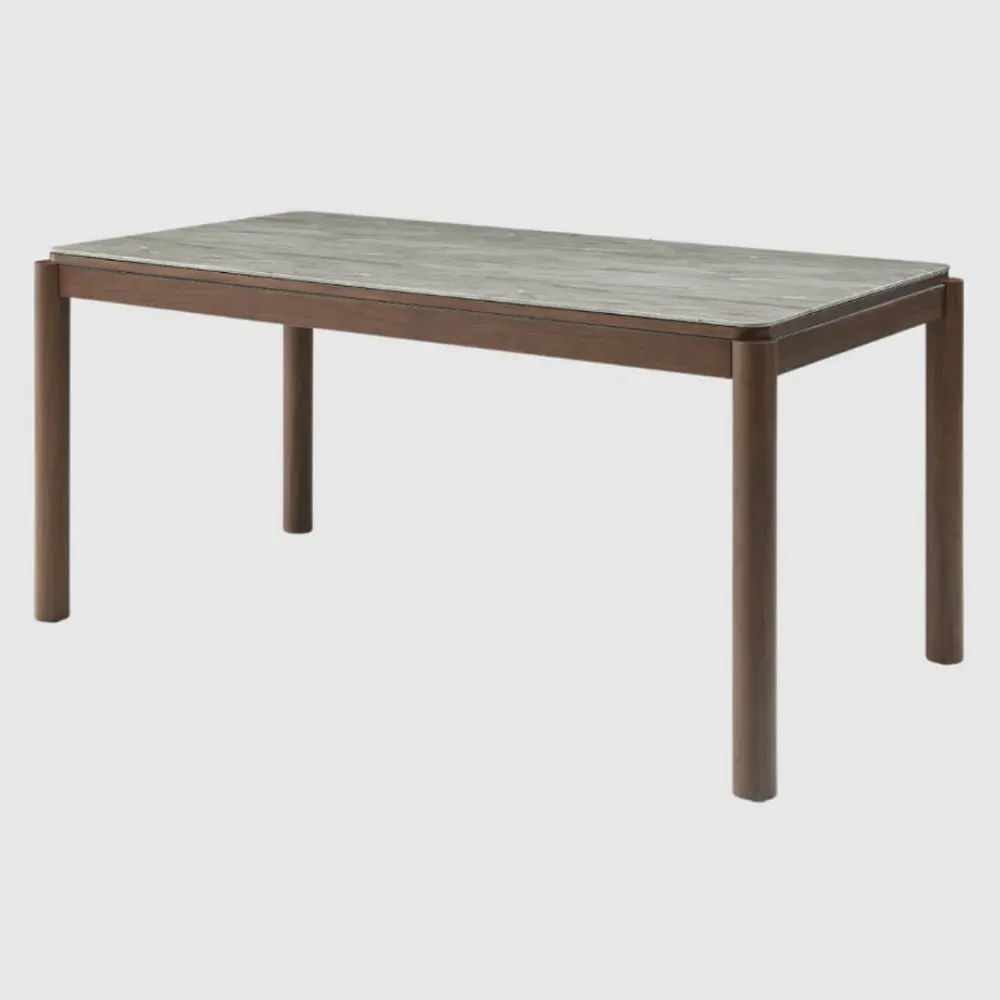 Wilmot Small Dining Table - Walnut, Marble Glass