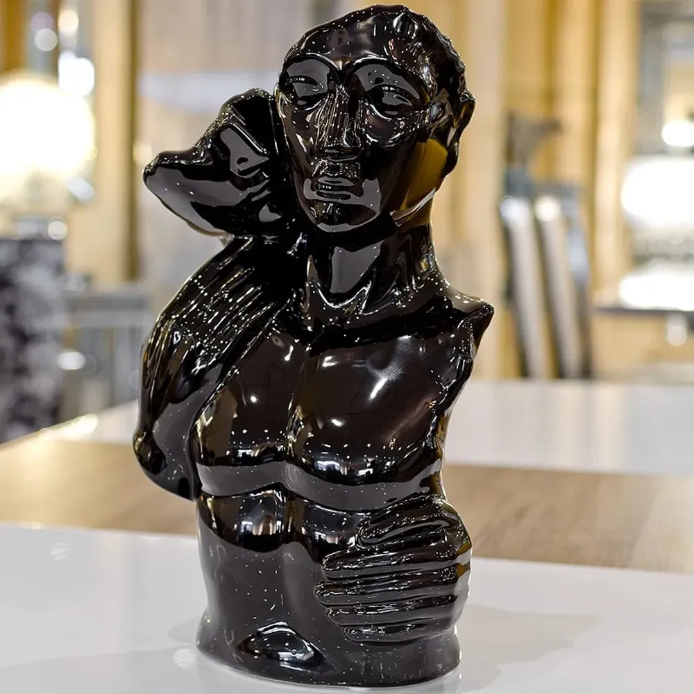 Wilson Ceramic Torso Bust Sculpture - Black image