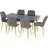 Wims Rectangular Dining Table with 6 Chairs - Grey, Glass