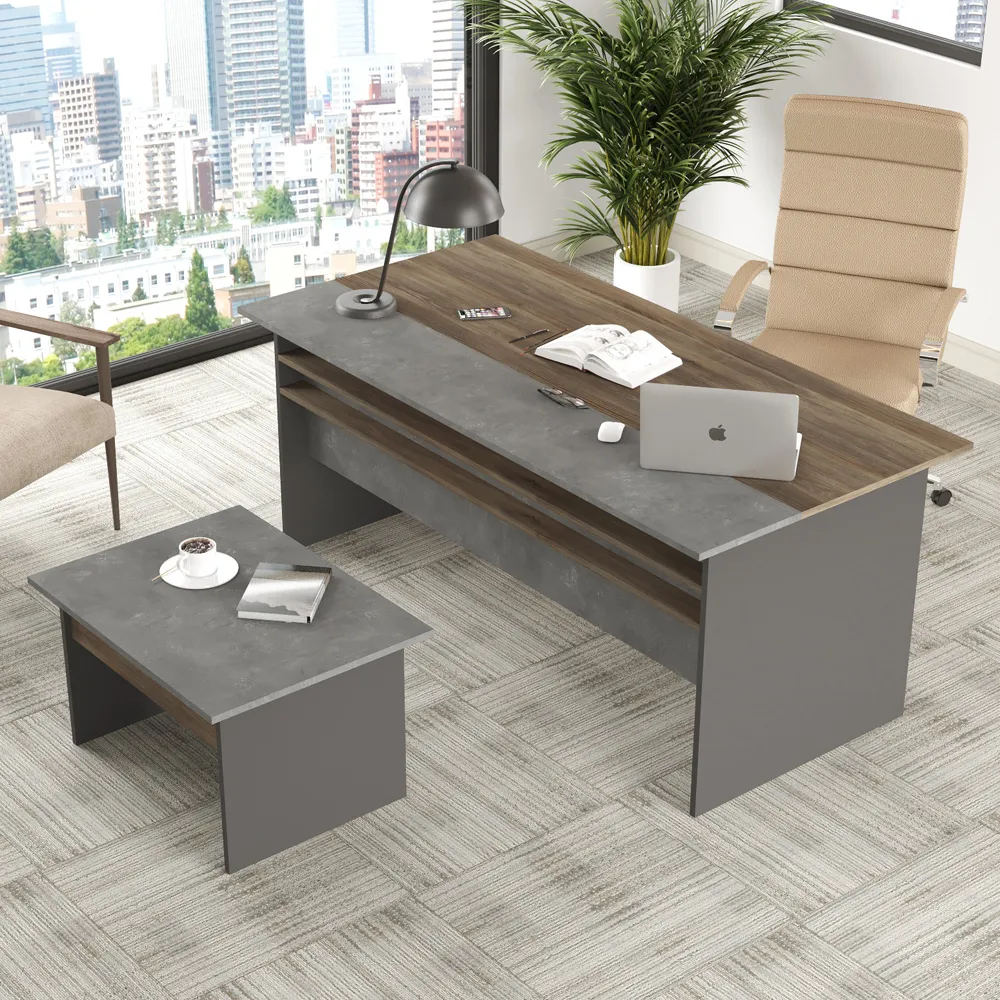 Windsor Computer Desk with Nesting Table Set - Anthracite, Melamine product