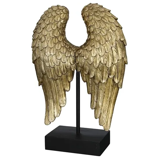 Wing Poly Sculpture - Antique Gold, Black product