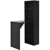 Winnie Bar Table with Cabinet - Black, Chipboard
