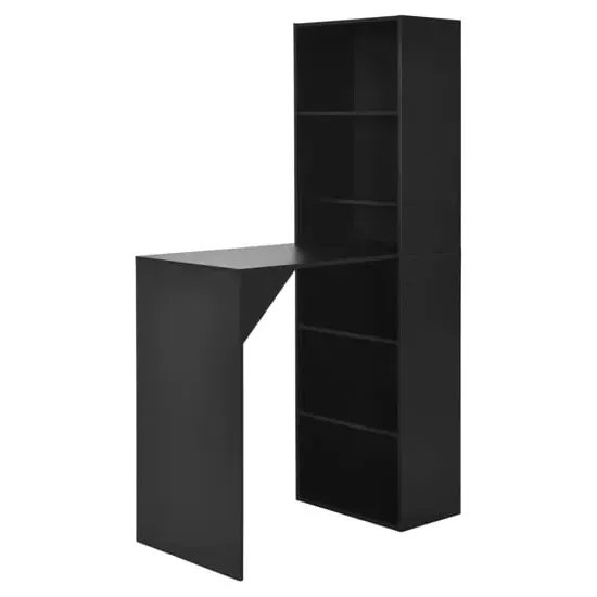 Winnie Bar Table with Cabinet - Black, Chipboard