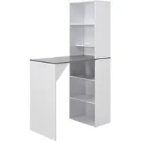 Winnie Bar Table with Cabinet - Grey, Chipboard