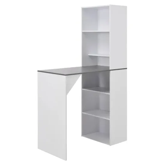 Winnie Bar Table with Cabinet - Grey, Chipboard