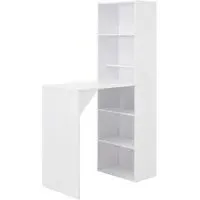 Winnie Bar Table with Cabinet - White, Chipboard