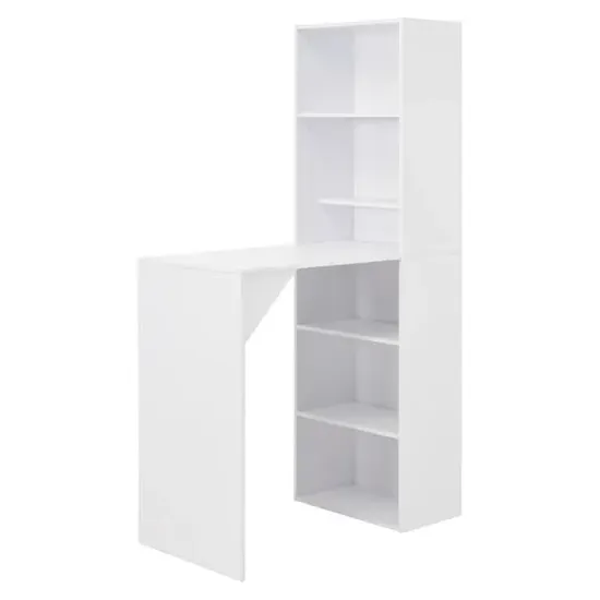 Winnie Bar Table with Cabinet - White, Chipboard