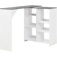 Winnie Bar Table with Moveable Shelf - Grey, Chipboard