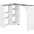 Winnie Bar Table with Moveable Shelf - Grey, Chipboard