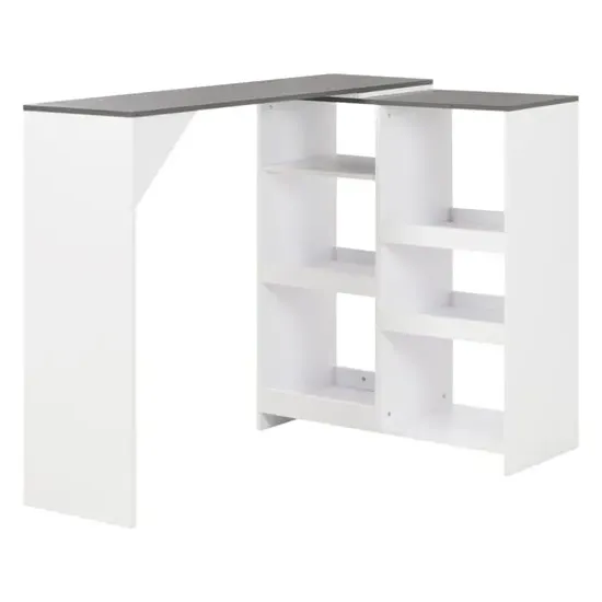 Winnie Bar Table with Moveable Shelf - Grey, Chipboard