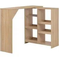 Winnie Bar Table with Moveable Shelf - Oak, Chipboard