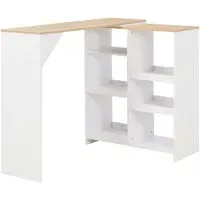 Winnie Bar Table with Moveable Shelf - Oak, Chipboard