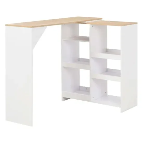 Winnie Bar Table with Moveable Shelf - Oak, Chipboard