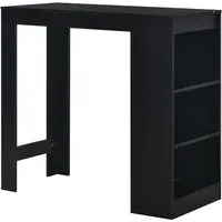 Winnie Bar Table with Shelf - Black, Chipboard