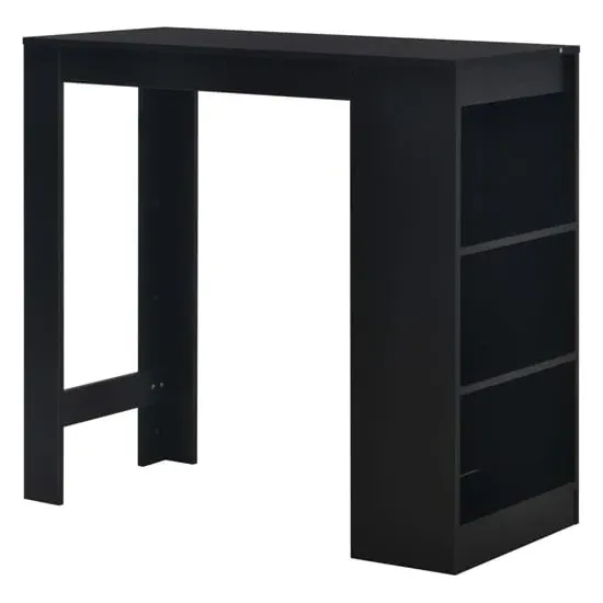 Winnie Bar Table with Shelf - Black, Chipboard