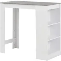 Winnie Bar Table with Shelf - Concrete, Chipboard