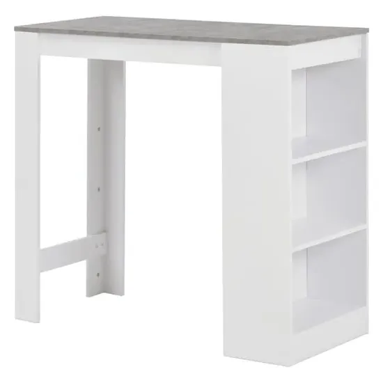 Winnie Bar Table with Shelf - Concrete, Chipboard