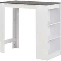 Winnie Bar Table with Shelf - Grey, Chipboard