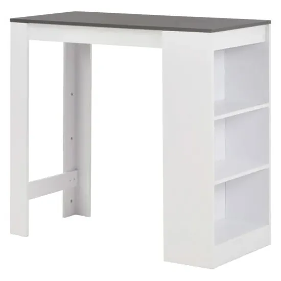 Winnie Bar Table with Shelf - Grey, Chipboard image