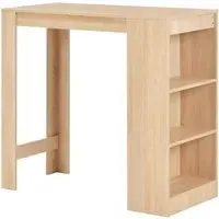 Winnie Bar Table with Shelf - Oak, Chipboard