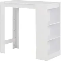 Winnie Bar Table with Shelf - White, Chipboard