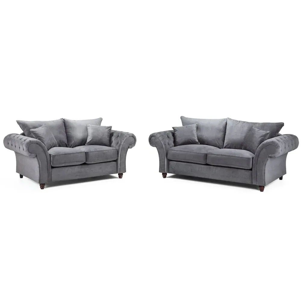 Winnsboro 3+2 Seater Sofa Set - Grey, Fabric