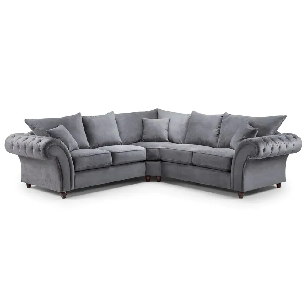 Winnsboro L-Shaped Corner Sofa - Grey, Fabric