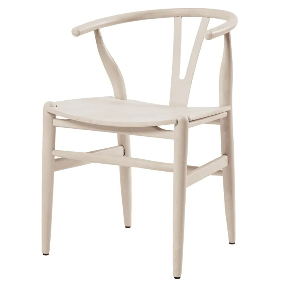 Winona Solid Beech Wood Armchair - Whitewash
