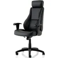 Winsor Office Chair with Headrest - Black, Leather