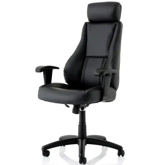 Winsor Office Chair with Headrest - Black, Leather
