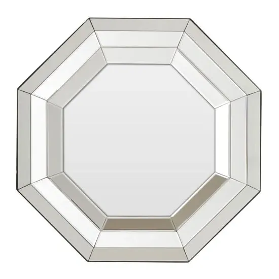 Witoka Octagonal Wall Mirror with Bevelled Edge - Silver image