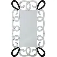 Witoka Scroll Design Wall Mirror with Concaved Centre - Black, Silver