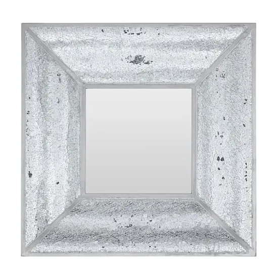 Wonda Square Wall Mirror - Silver, Mosaic Frame