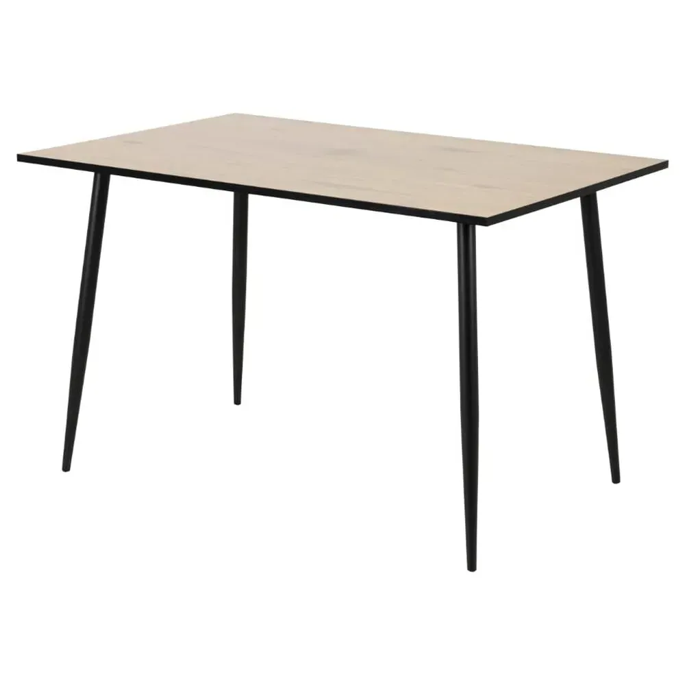 Woodburn Dining Table with Black Legs - White Wash