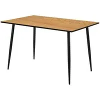 Woodburn Dining Table with Black Legs - Wild Oak