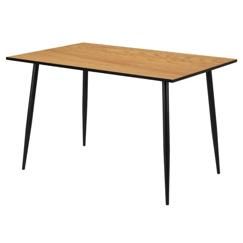 Woodburn Dining Table with Black Legs - Wild Oak