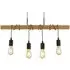 Woody 4 Light Bar Pendant Light - Black, Wood