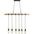 Woody 6 Light Bar Pendant Light - Black, Wood